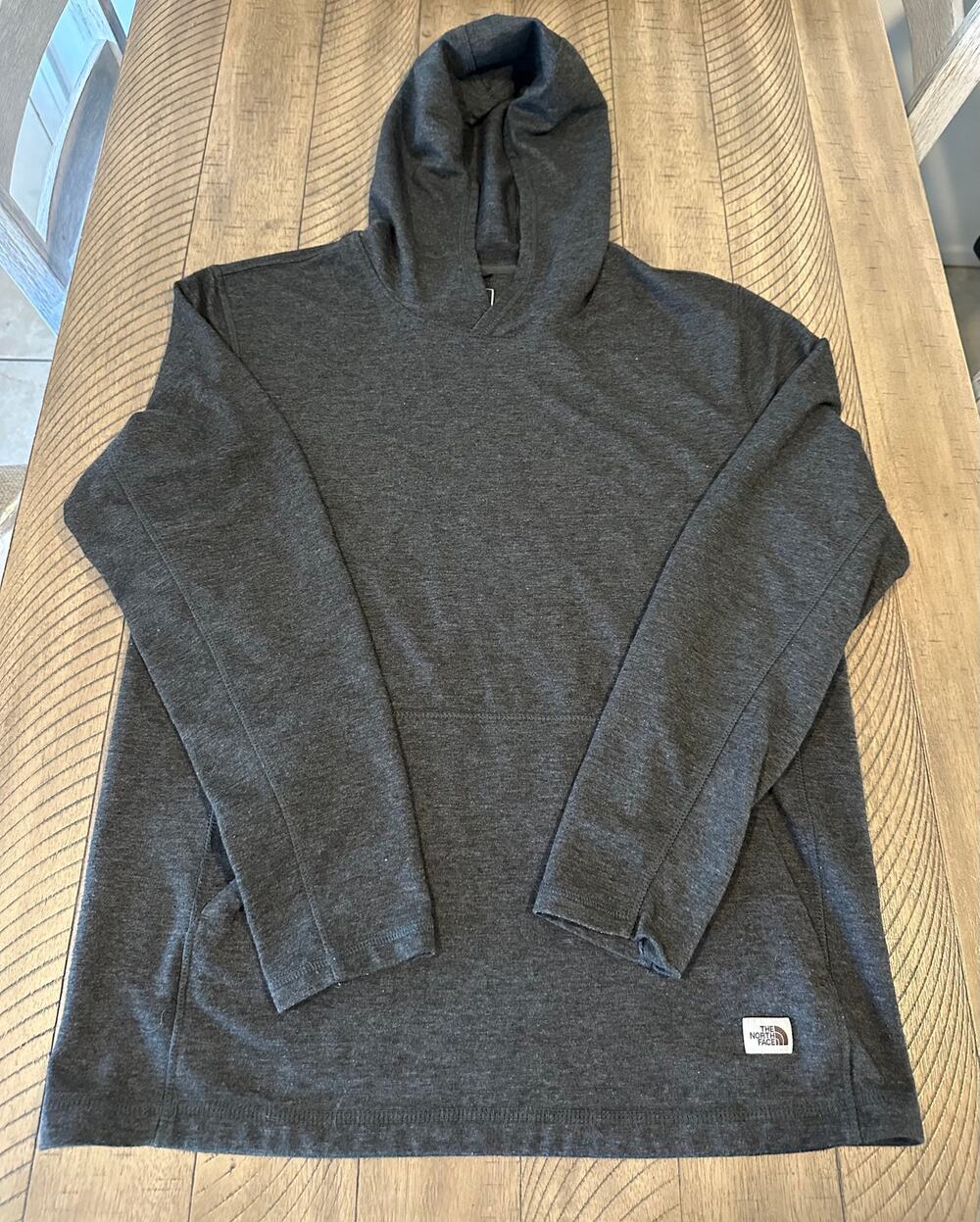 The North Face Pullover Hoodie Men's Large Dark Gray Heather LS Sweatshirt